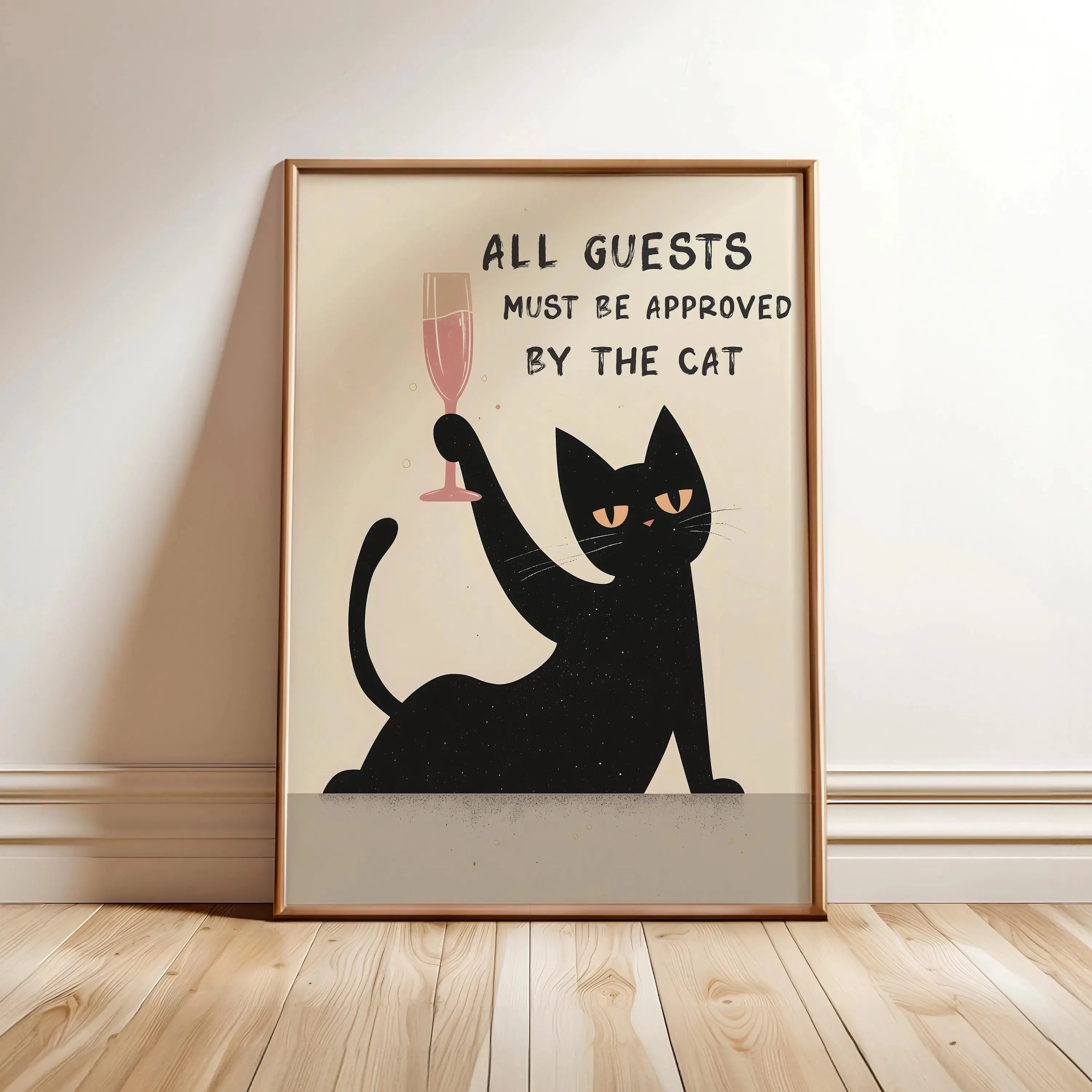 Bathroom Cat Canvas Print – Wash Your Paws Wall Art