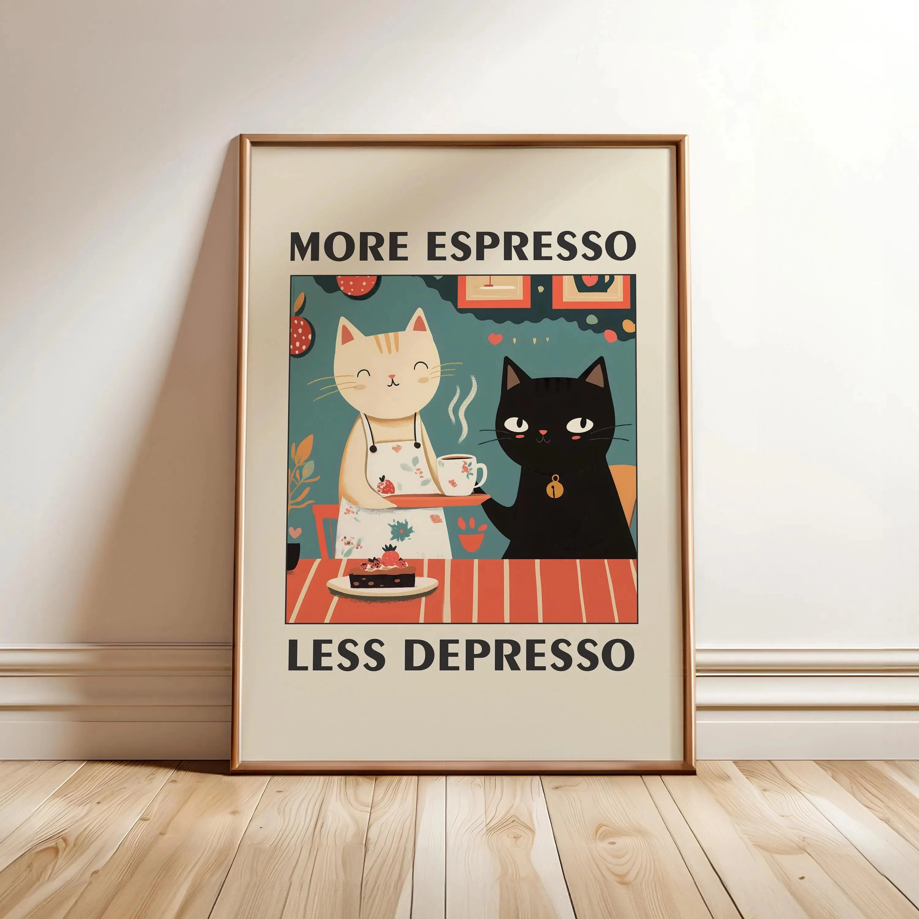 Bathroom Cat Canvas Print – Wash Your Paws Wall Art