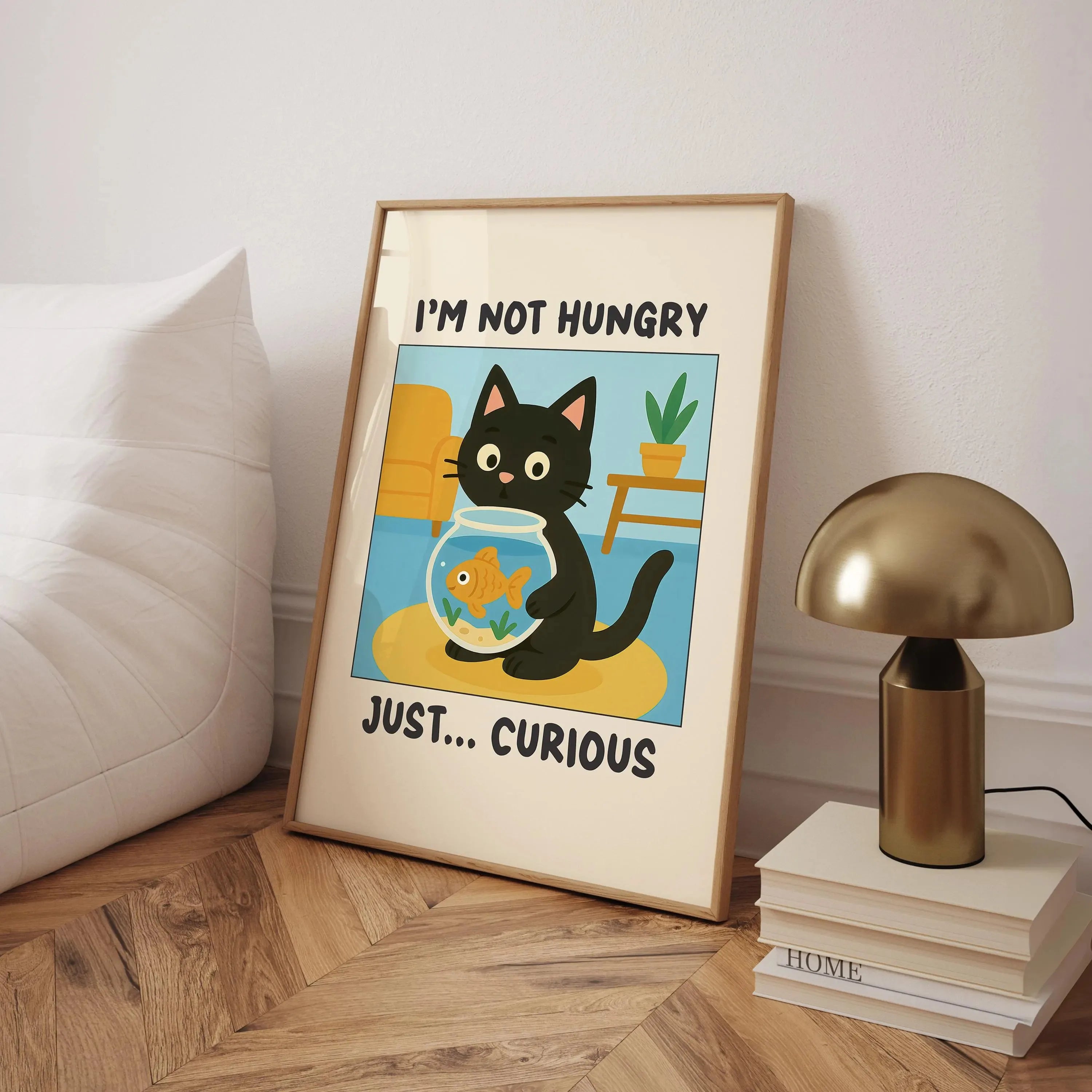 Bathroom Cat Canvas Print – Wash Your Paws Wall Art