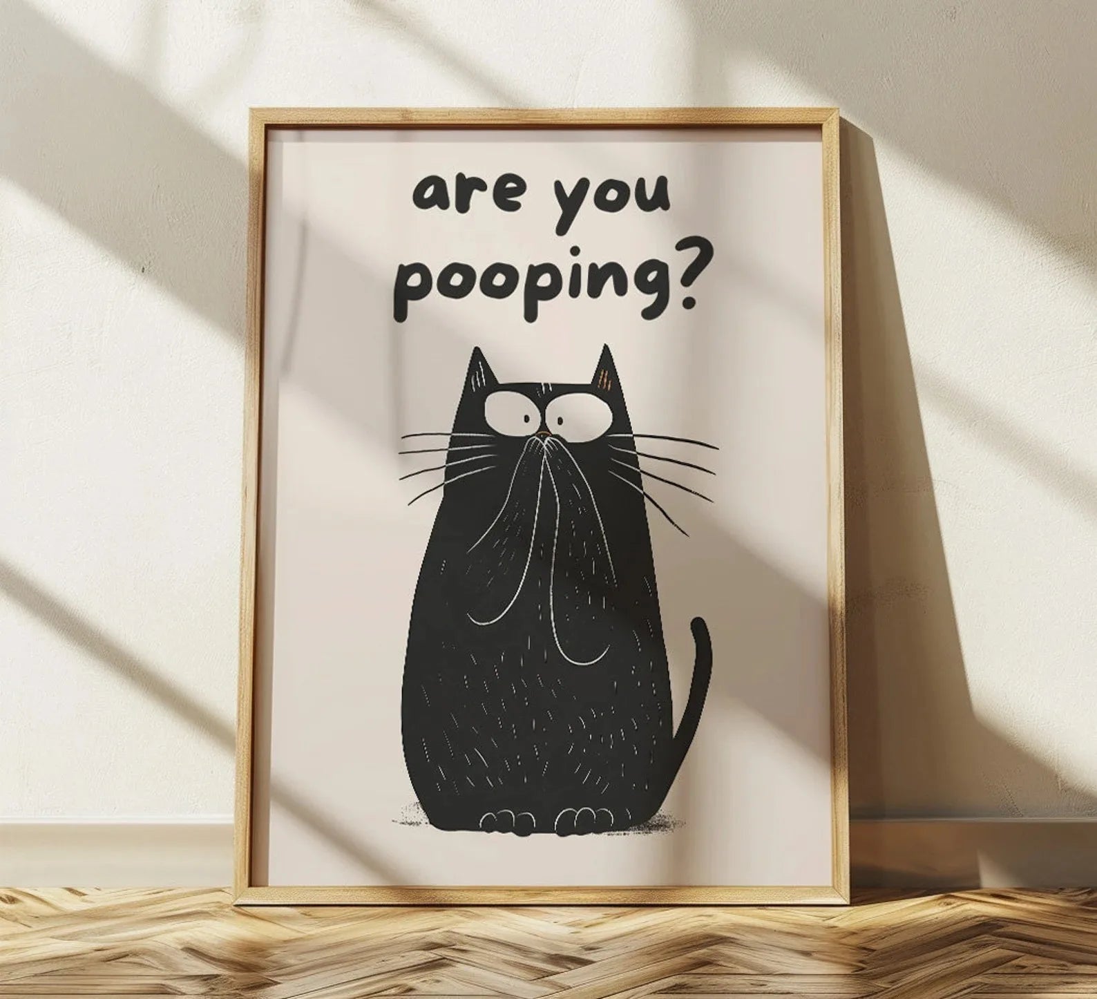 Bathroom Cat Canvas Print – Wash Your Paws Wall Art